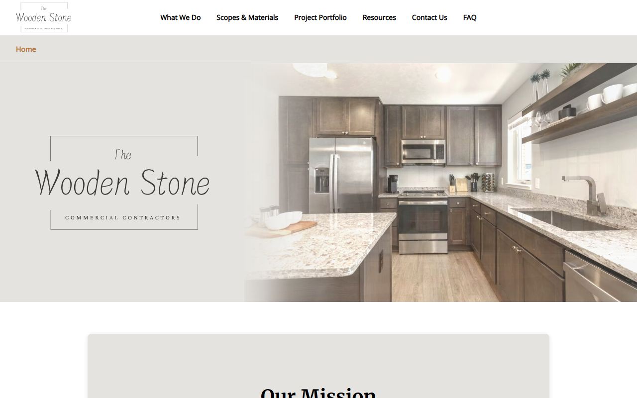 The Wooden Stone LLC website homepage